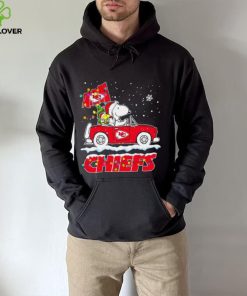 Happy Merry Christmas Snoopy drive a car Kansas City Chiefs logo flag gift hoodie, sweater, longsleeve, shirt v-neck, t-shirt