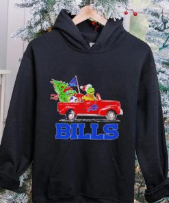 Happy Merry Christmas The Grinch drive a car Buffalo Bills football logo flag gift shirt