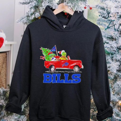 Happy Merry Christmas The Grinch drive a car Buffalo Bills football logo flag gift hoodie, sweater, longsleeve, shirt v-neck, t-shirt