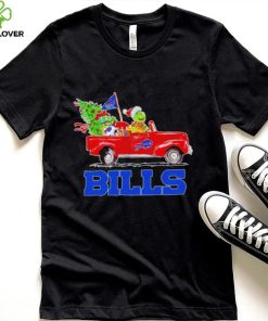 Happy Merry Christmas The Grinch drive a car Buffalo Bills football logo flag gift hoodie, sweater, longsleeve, shirt v-neck, t-shirt