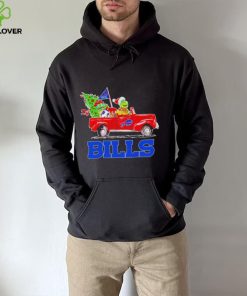 Happy Merry Christmas The Grinch drive a car Buffalo Bills football logo flag gift hoodie, sweater, longsleeve, shirt v-neck, t-shirt