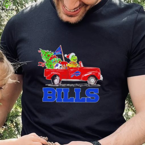 Happy Merry Christmas The Grinch drive a car Buffalo Bills football logo flag gift hoodie, sweater, longsleeve, shirt v-neck, t-shirt