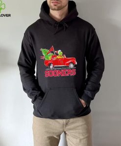 Happy Merry Christmas The Grinch drive a car Oklahoma Sooners football logo flag gift hoodie, sweater, longsleeve, shirt v-neck, t-shirt