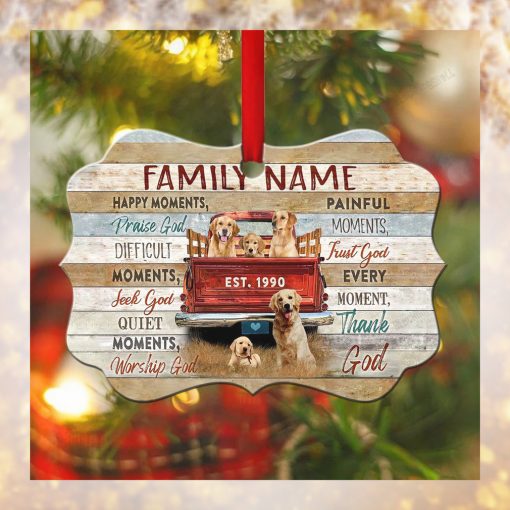 Happy Moments Praise God Personalized Wooden Ornament
