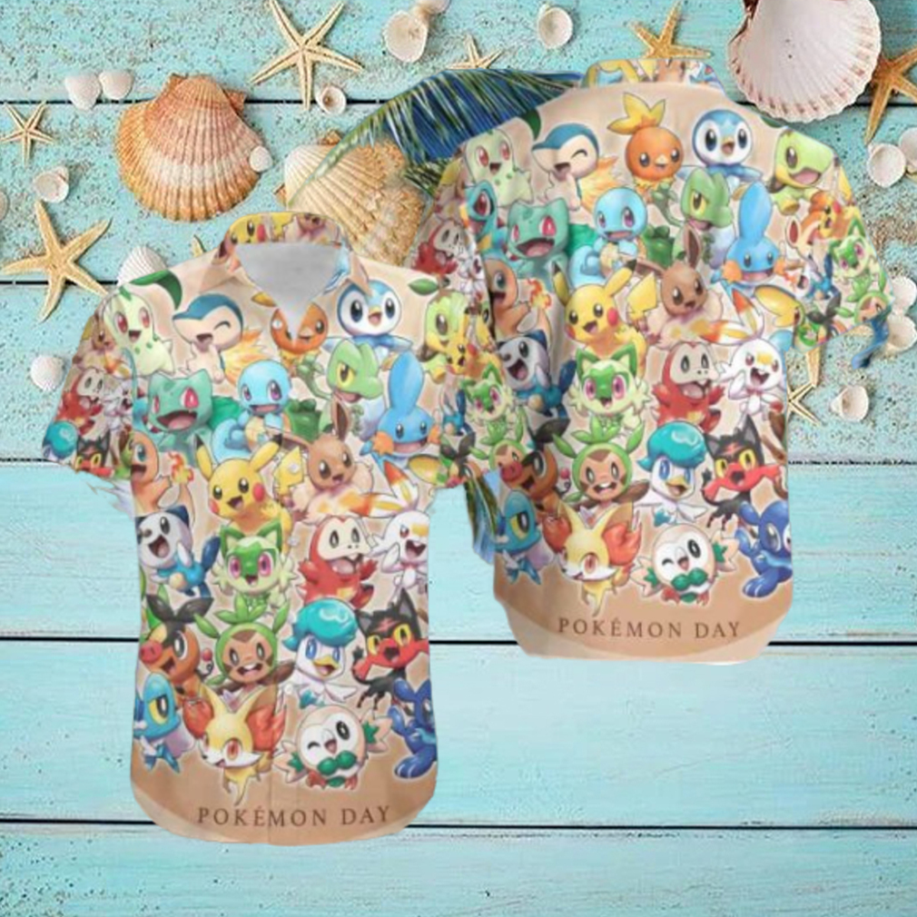 Happy Pokemon Day 2024 Cute Fan Gifts Summer Trend Hawaiian Shirt Happy Pokemon Day 2024 Cute Fan Gifts Summer Trend Hawaiian Shirt
