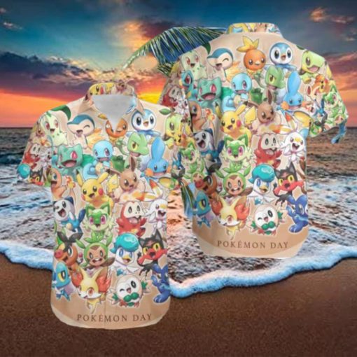 Happy Pokemon Day 2024 Cute Fan Gifts Summer Trend Hawaiian Shirt
