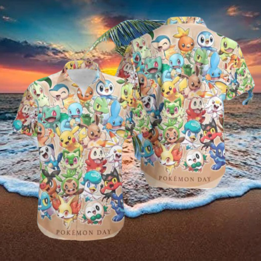 Happy Pokemon Day 2024 Cute Fan Gifts Summer Trend Hawaiian Shirt Happy Pokemon Day 2024 Cute Fan Gifts Summer Trend Hawaiian Shirt