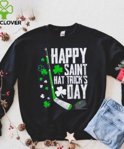 Happy Saint Hat Tricks Day Ice Hockey Puck St Patricks Day Funny Gift T Shirt