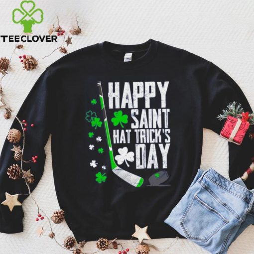 Happy Saint Hat Tricks Day Ice Hockey Puck St Patricks Day Funny Gift T Shirt