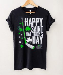 Happy Saint Hat Tricks Day Ice Hockey Puck St Patricks Day Funny Gift T Shirt