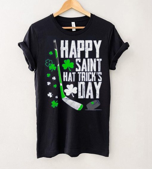 Happy Saint Hat Tricks Day Ice Hockey Puck St Patricks Day Funny Gift T Shirt