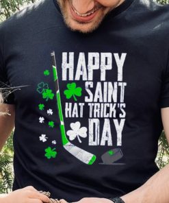 Happy Saint Hat Tricks Day Ice Hockey Puck St Patricks Day Funny Gift T Shirt