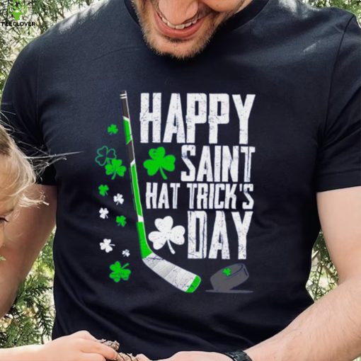 Happy Saint Hat Tricks Day Ice Hockey Puck St Patricks Day Funny Gift T Shirt