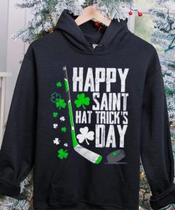 Happy Saint Hat Tricks Day Ice Hockey Puck St Patricks Day Funny Gift T Shirt