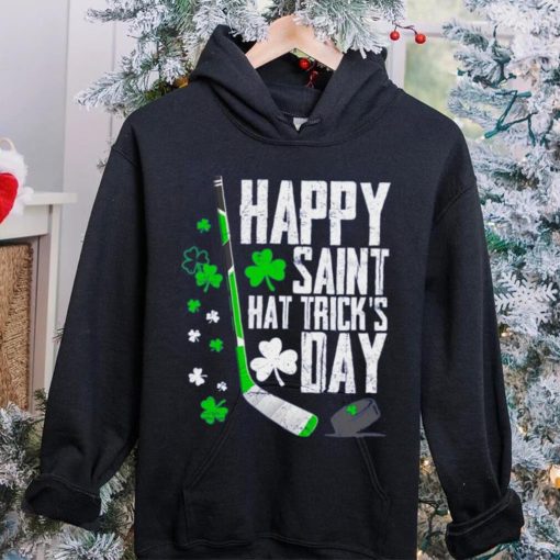 Happy Saint Hat Tricks Day Ice Hockey Puck St Patricks Day Funny Gift T Shirt