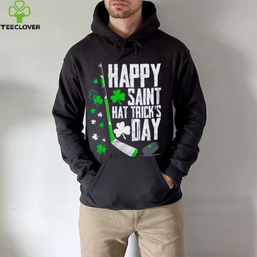 Happy Saint Hat Tricks Day Ice Hockey Puck St Patricks Day Funny Gift T Shirt