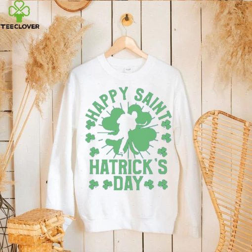 Happy Saint Hatricks Day Hockey Fan Player St Patricks Day Cool Gift T Shirt