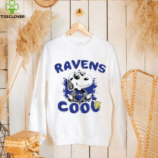 Happy Snoopy cartoon Baltimore Ravens cool logo 2024 shirt