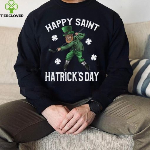 Happy St Hatricks Day St Patricks Day Hockey Gif T Shirt