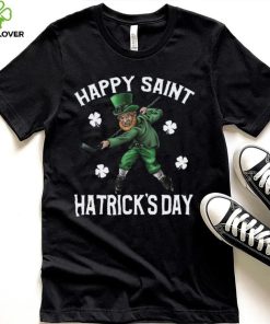 Happy St Hatricks Day St Patricks Day Hockey Gif T Shirt