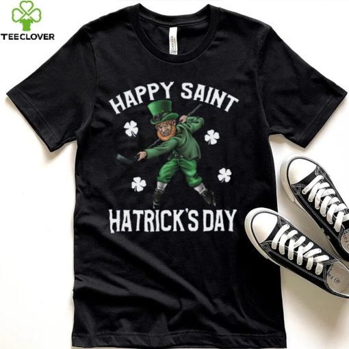 Happy St Hatricks Day St Patricks Day Hockey Gif T Shirt