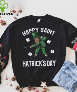 Happy St Hatricks Day St Patricks Day Hockey Gif T Shirt