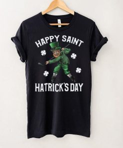 Happy St Hatricks Day St Patricks Day Hockey Gif T Shirt