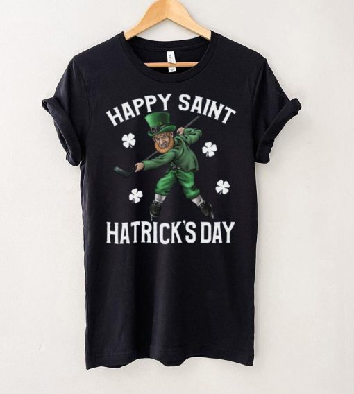 Happy St Hatricks Day St Patricks Day Hockey Gif T Shirt