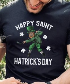 Happy St Hatricks Day St Patricks Day Hockey Gif T Shirt