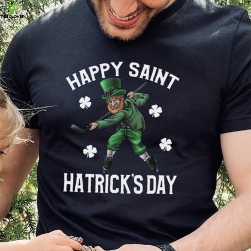 Happy St Hatricks Day St Patricks Day Hockey Gif T Shirt