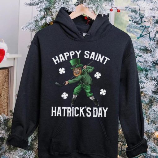 Happy St Hatricks Day St Patricks Day Hockey Gif T Shirt