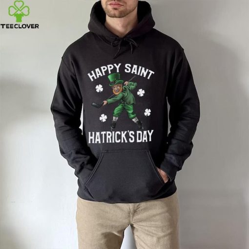 Happy St Hatricks Day St Patricks Day Hockey Gif T Shirt