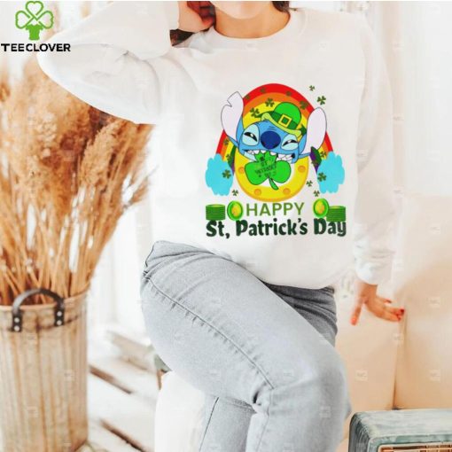 Happy St. Patrick’s day Stitch rainbow shamrocks hoodie, sweater, longsleeve, shirt v-neck, t-shirt