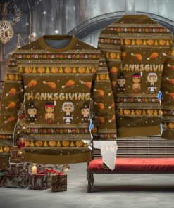 Happy Thankgiving With Chicken Pumkin Pattern Xmas SweaterHappy Thankgiving With Chicken Pumkin Pattern Xmas Sweater