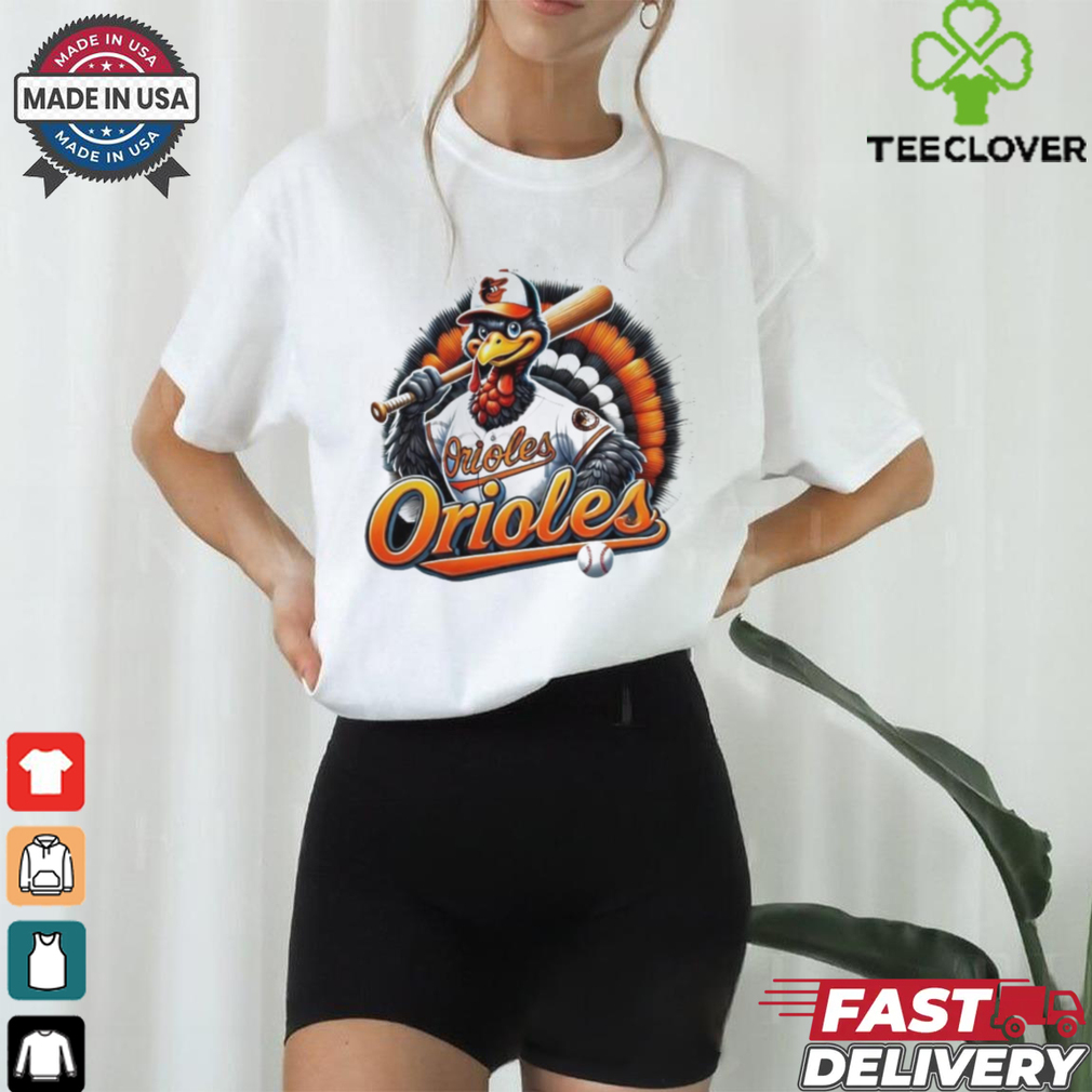 Happy Thanksgiving Baltimore Orioles Baseball Turkey 2024 Shirt Happy Thanksgiving Baltimore Orioles Baseball Turkey 2024 Shirt