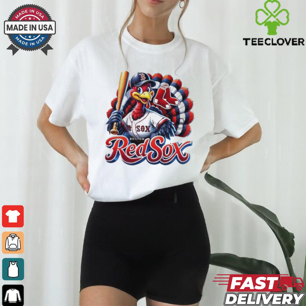Happy Thanksgiving Boston Red Sox Baseball Turkey 2024 Shirt Happy Thanksgiving Boston Red Sox Baseball Turkey 2024 Shirt