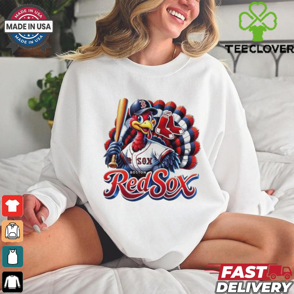 Happy Thanksgiving Boston Red Sox Baseball Turkey 2024 Shirt Happy Thanksgiving Boston Red Sox Baseball Turkey 2024 Shirt