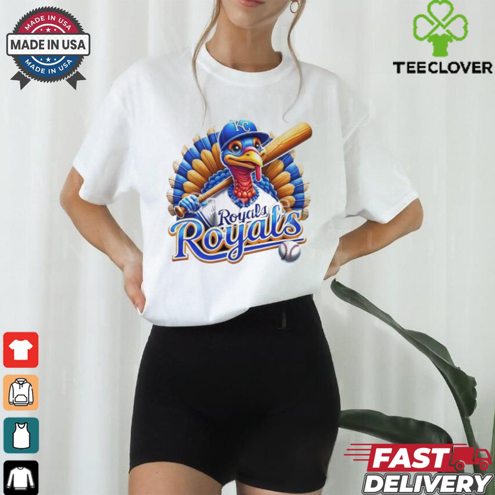 Happy Thanksgiving Kansas City Royals Baseball Turkey 2024 Shirt Happy Thanksgiving Kansas City Royals Baseball Turkey 2024 Shirt