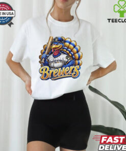 Happy Thanksgiving Milwaukee Brewers Baseball Turkey 2024 Shirt