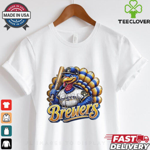Happy Thanksgiving Milwaukee Brewers Baseball Turkey 2024 Shirt