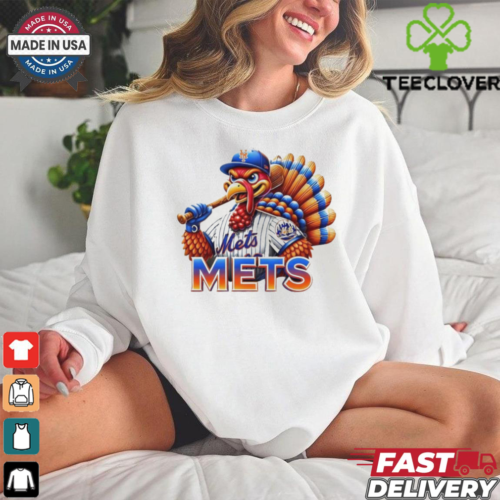 Happy Thanksgiving New York Mets Baseball Turkey 2024 Shirt Happy Thanksgiving New York Mets Baseball Turkey 2024 Shirt