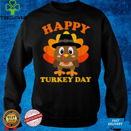 Happy Turkey Day Shirt Cute Little Pilgrim Gift Thanksgiving T Shirt