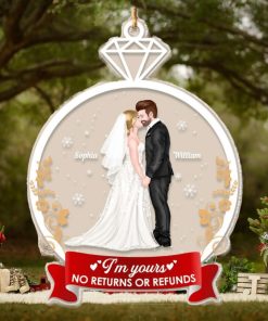 Happy Wedding Ring Personalized Ornament