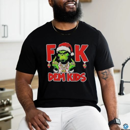 Happy Xmas Grinch Santa Hat F Dem Kids Character T hoodie, sweater, longsleeve, shirt v-neck, t-shirt