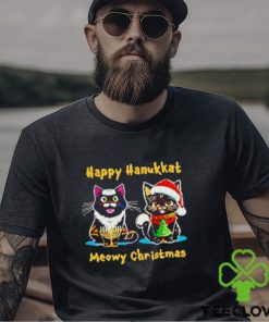 Happy hanukkat meowy Christmas shirt