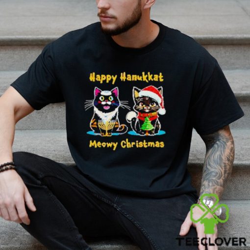 Happy hanukkat meowy Christmas hoodie, sweater, longsleeve, shirt v-neck, t-shirt