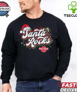 Hard Rock Adult Fit Santa Rocks Christmas T Shirts 3 Hard Rock Adult Fit Santa Rocks Christmas T Shirts