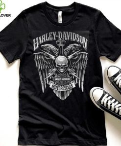 Harley Davidson Men’s Skull Lightning Crest Graphic Long Sleeve Shirt,