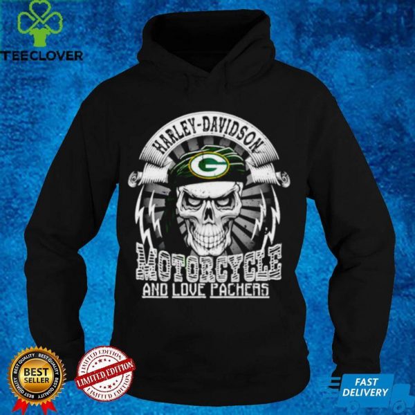 Harley Davidson Motorcycle and love Green Bay Packers hoodie, sweater, longsleeve, shirt v-neck, t-shirt