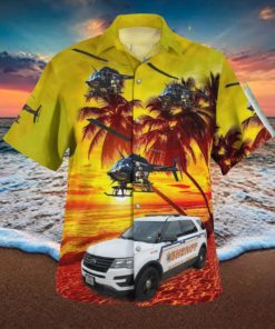 Harris County Texas Harris County Sheriffs Office Car And Bell OH 58A Kiowa Hawaiian Shirt